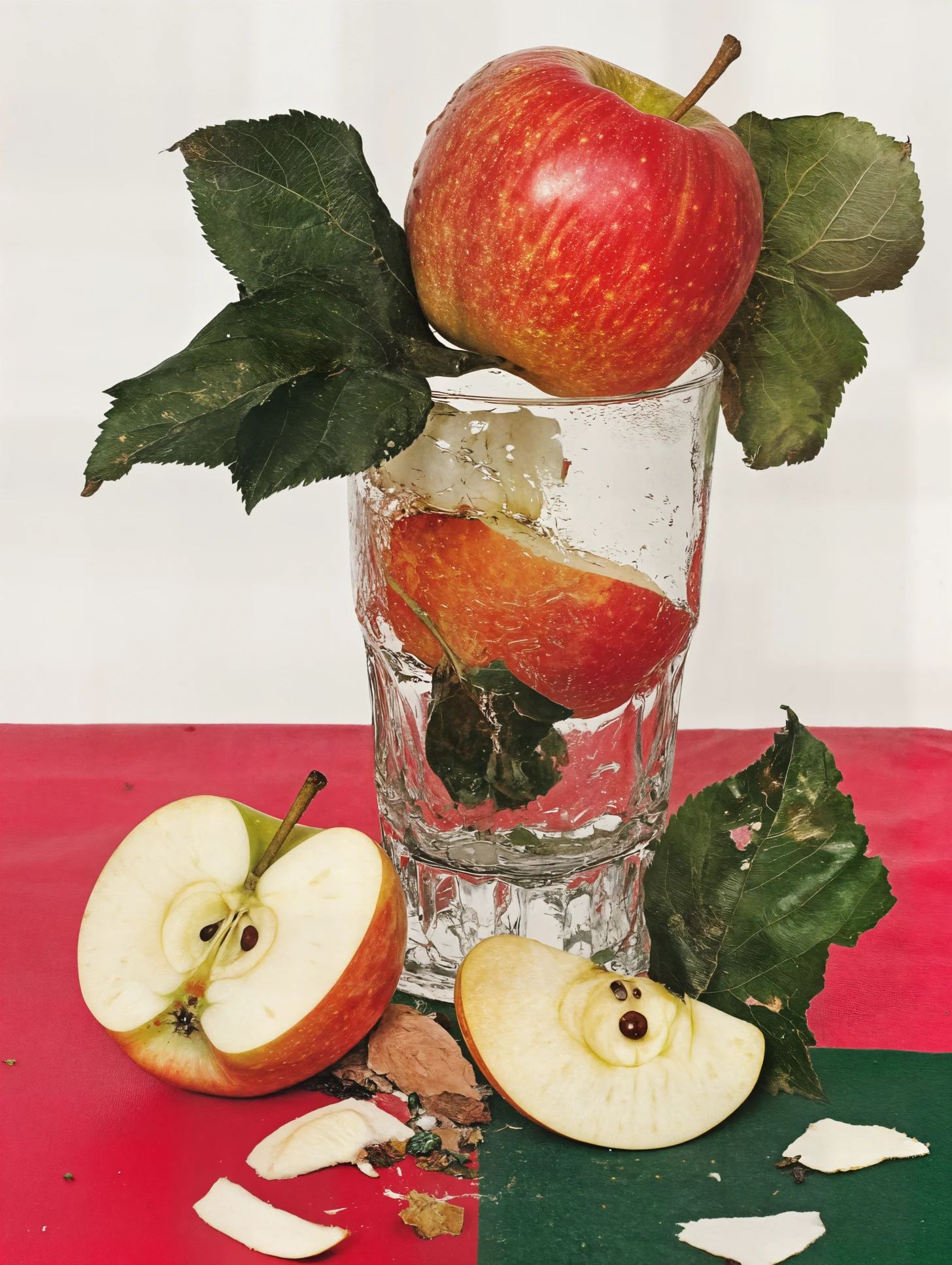 Appel en Glas, limited edition collage print, Stilleven series, kutdakrap Netherlands