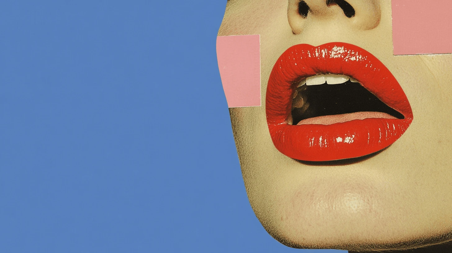 Mond Blauw — limited edition collage print, Mond series, kutdakrap Amsterdam