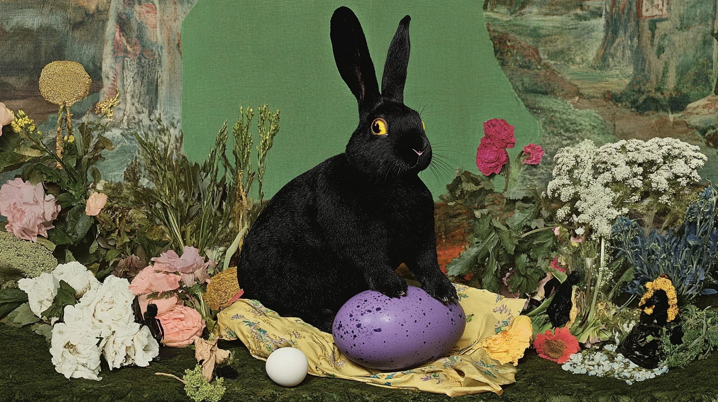 Paaskonijn, limited edition collage print, Beesten series, kutdakrap Netherlands